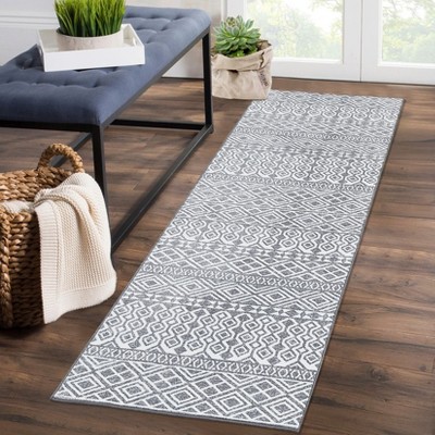 Washable Vintage Printed Rug Non Slip Low Pile Rug Soft Throw Floor Cover Foldable Indoor Carpet for Living Room Bedroom Playroom Nursery