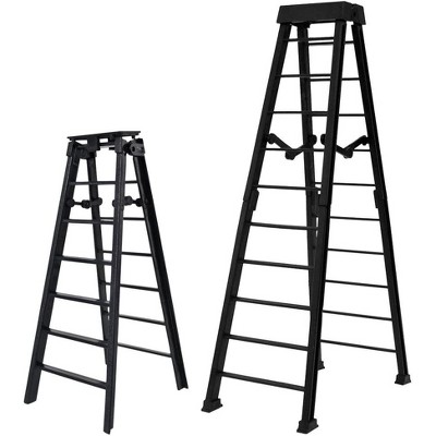 One 10 Inch Breakable & One 7 Inch Regular Black Ladder For WWE & AEW Wrestling Action Figures