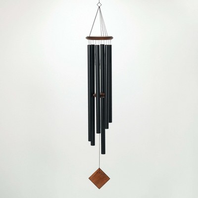 Woodstock Windchimes Encore Chimes of Neptune Black / Teak, Wind Chimes For Outside, Wind Chimes For Garden, Patio, and Outdoor Decor, 54"L