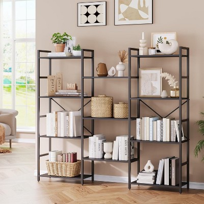 Coucheta 54 Inch 4-Tier wiht 11 Adjustable Shelves - Sturdy Open Bookcase for Home & Office, Industrial Style Storage