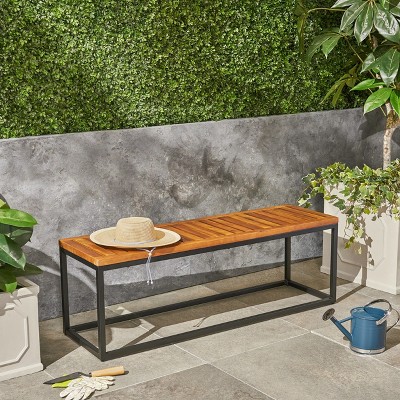 MOEPISY Wood And Metal Bench