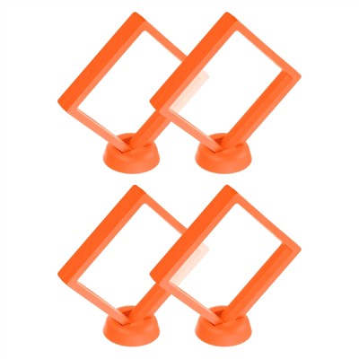 Unique Bargains Transparent PE Material Modern Elegant Floating Frame Display Holder Stand 4 Pcs