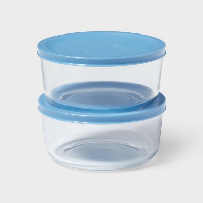4pc (set of 2) 4c Round Glass Food Storage Container Set - Room Essentials™