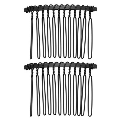 Unique Bargains No Slip Hair Side Combs Accessories Stylish Metal 2 Pcs