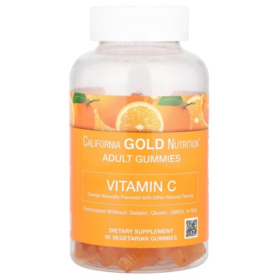 California Gold Nutrition Vitamin C Gummies, 250 mg, with Vitamin A from 100% Beta-Carotene, 90 Vegetarian Gummies