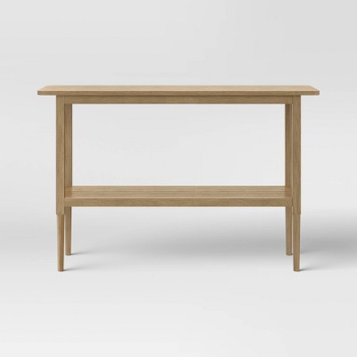 Gretna Narrow Console Table Natural - Threshold™: Solid Wood, Rustic Sofa Table with Shelf