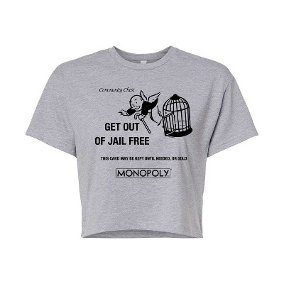 Women's - Monopoly - Get Out Of Jail Free Cropped Graphic T-Shirt