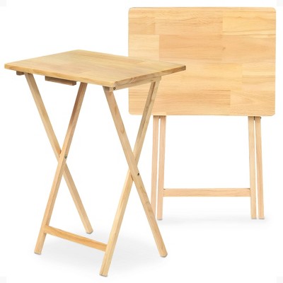 PJ Wood Folding Portable TV Snack Tray Table
