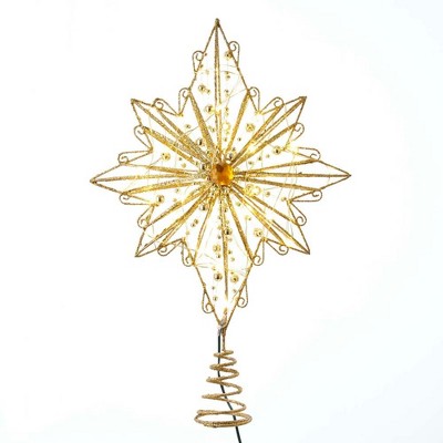 Kurt Adler 15.5" 30-Light Fairy Light Gold Star Treetop