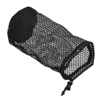 Unique Bargains Nylon Drawstring Cord Lock Closure Mesh Golf Ball Bag Black 1 Pc