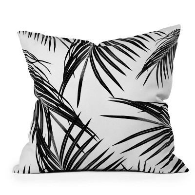 16"x16" Anita & Bella Art Palm Leaves Dream Square Throw Pillow Black - Deny Designs: Indoor Decorative, Zipper Closure