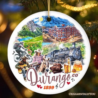 Rustic Durango Colorado Ornament, Mountain Train Town Christmas Gift and Western Adventure Souvenir | OrnamentallyYou