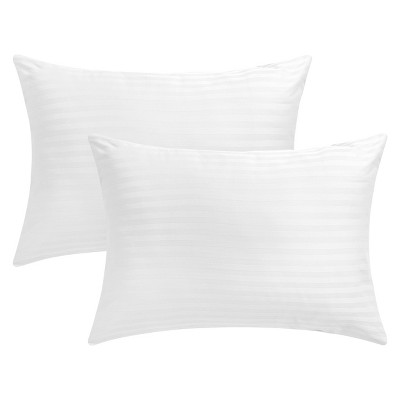 Lux Decor Bed Pillows - Pack of 2 Down Alternative Stripe Pillows for Stomach, Neck , Back Support & Comfort Hypoallergenic & Breathable Pillow Set