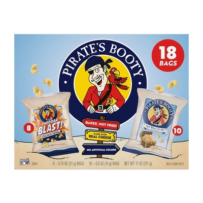 Pirate's Booty Aged White Cheddar and Cheddar Blast Puffs Kids' Snack Variety Pack -11oz/18ct