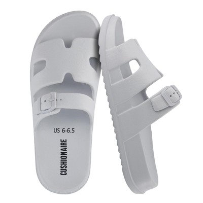 CUSHIONAIRE Orbit Waterproof EVA Womens Sandals -Comfortable Summer Slip On Slides for Women with Adjustable Buckle Strap