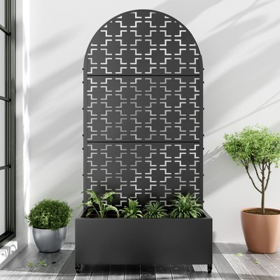 PexFix Arched Outdoor Metal Trellis with Planter Box
