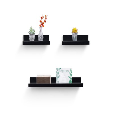 FONTOI 23.62" Floating Shelves, Wall Mounted Shelves for Bathroom, Living Room, Kitchen, Hanging Shelf for Books/Decor, White, 5.91"*1.97"*2.36"