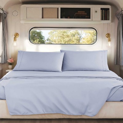 Nestl RV Queen Sheets, Super Soft 4PC Microfiber Sheet Set for Camper, Short Queen Sheets