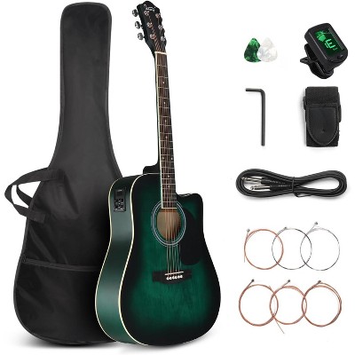 GLARRY Full Size 6 Strings Cutaway 41in Acoustic Electric Guitar Beginner Kit