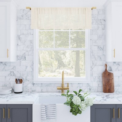 56"x14" Archaeo Slub Textured Linen Blend Cafe Curtain Valance