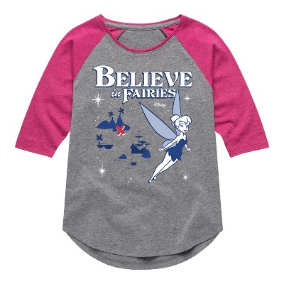 Girls' - Disney - Peter Pan Shirt Tail Raglan Graphic T-shirt