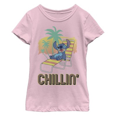 Girl's Lilo & Stitch Chillin' on the Beach T-Shirt