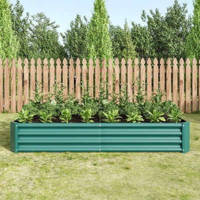 Raised Garden Bed Outdoor, 6X3X1 ft , Metal Raised Rectangle Planter Beds for Plants, Vegetables, and Flowers - Green