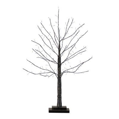 Nearly Natural 2-ft Pre-Lit Artifiical Halloween Black Twig Tree with 210 Warm White Fairy Copper Wire LED Lights