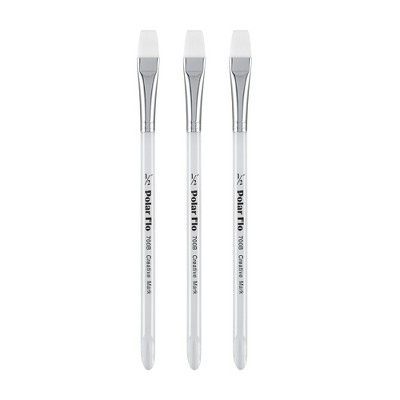 Creative Mark Polar Flo Professional Watercolor Brushes - Bright  - Short Handle, Nickel-Plated Seamless Brass Ferrule - Art Paint Brushes for Acrylic