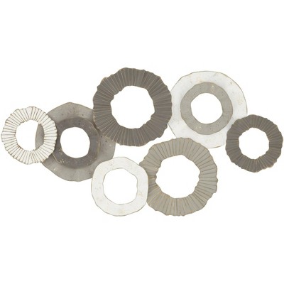 Dahlia Studios Parade 40" Wide Gray White Taupe Ridge-Circle Wall Art