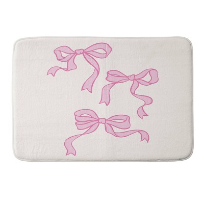 Deny Designs April Lane Art Bows Memory Foam Bath Mat Pink/Cream