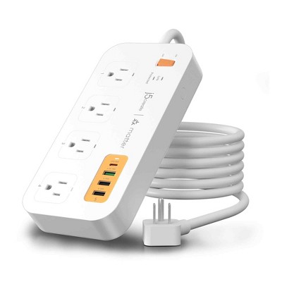 j5create Matter Enabled Smart Plug Power Strip With 4-Outlets and 4 USB Ports, JSPAC4430