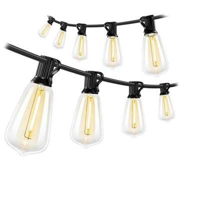 Itopfox LED Outdoor String Lights with Remote, 100FT Commercial Grade Waterproof Patio Lights, 30+2 ST38 Dimmable Edison Bulbs, Warm White Rope Light