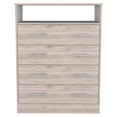 NicBex 4 Drawer Dresser for Bedroom with 1 Open shelf,Chest of Drawers with White Metal Handle,Storage Dressers for Bedroom