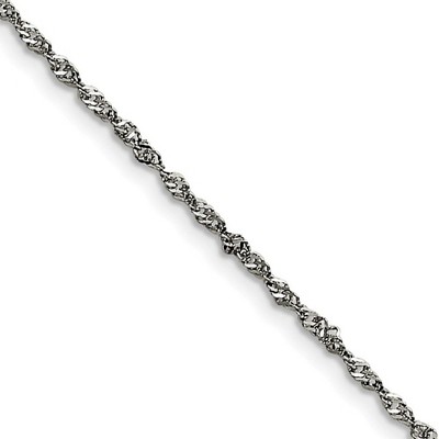 Black Bow Jewelry 2mm Stainless Steel Singapore Chain Necklace