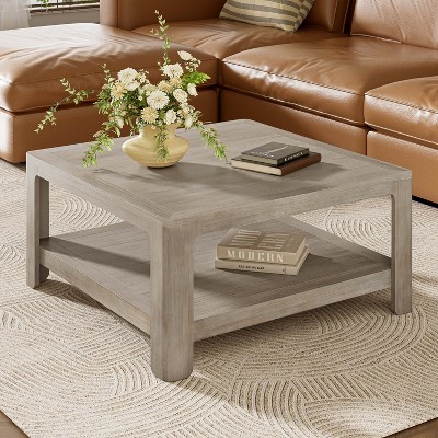Christopher Knight Home Cletes Indoor Modern Double Layers Design Square Coffee Table