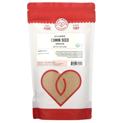 Pure Indian Foods Organic Cumin Seed, Ground, 8 oz (226 g)