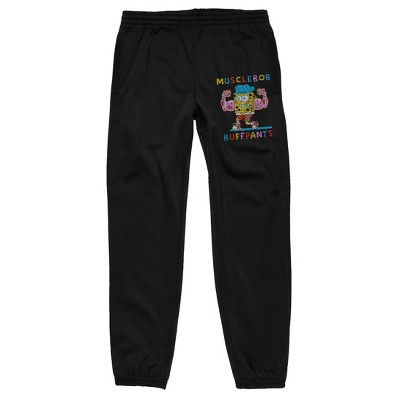 Spongebob Squarepants MuscleBob Buffpants Men's Black Graphic Joggers