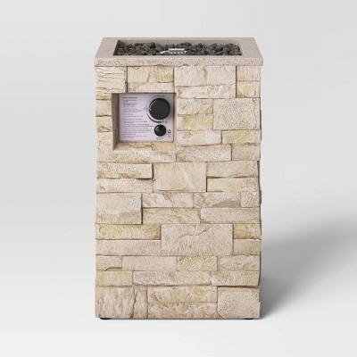 16" Stack Stone Column Fire Pit Light Brown - Threshold™