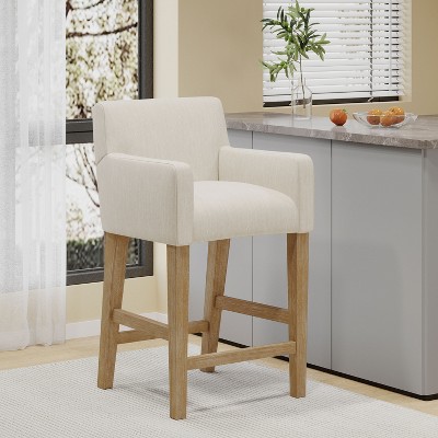 Set of 2 Bar Stool Upholstered Counter Stool Dining Chair Pub Stool -ModernLuxe