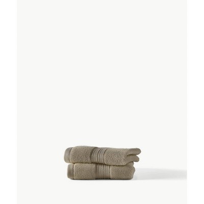 2pc Liam Washcloth Set - Sandstone - Blue Loom: Heavyweight Cotton, 12x12 Face Towels, Machine Washable