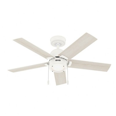 Hunter Fans 44" Erling Ceiling Fan Matte White 5-Blade Bleached Alder