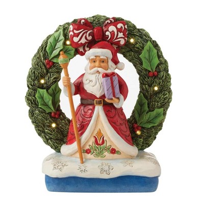 Jim Shore 7.0 Inch Believe In The Magic Of Christmas , Santa By Light-Up Wreath (1PC)