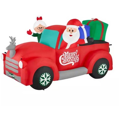 8.5-FT Mr. and Mrs. Claus in Vintage Pickup Truck Scene Christmas Inflatable