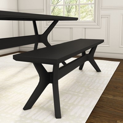 Plank+Beam Solid Wood Verso Dining Bench, 60" Entryway Bench, Minimalist Room Bench