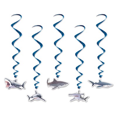 Beistle Shark Whirls, 32"-3', (10/Pkg) Multicolored