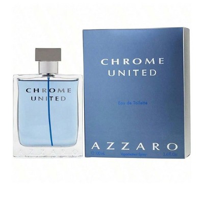 Chrome United By Azzaro Men Bergamot, Coriander , Violet Leaf , Black Tea, White Musk Edt Spray 3.4 Oz