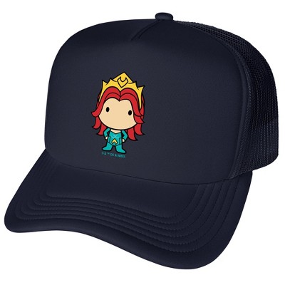 Aquaman Movie Mera Chibi Character Foam Trucker Cap Navy