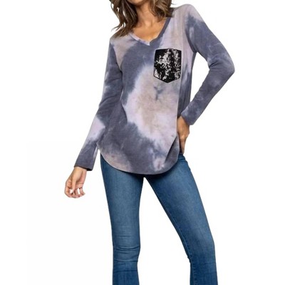 Women's Tie Dye Vneck Long Sleeve Top - HEIMISH USA