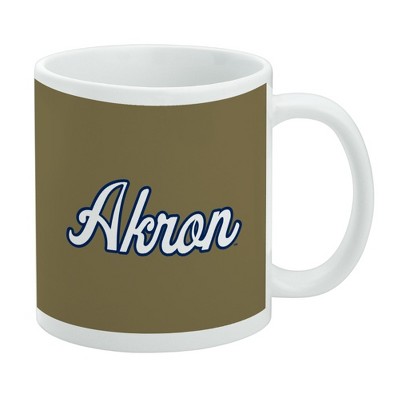 University of Akron Secondary Ceramic Coffee Mug Novelty Gift Mugs for Coffee Tea and Hot Drinks 11oz White